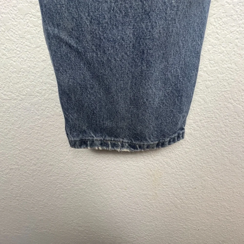 Wrangler Authentic Jeans Mens 44x32 Blue Denim‎ Cotton Relaxed Fit Straight Leg